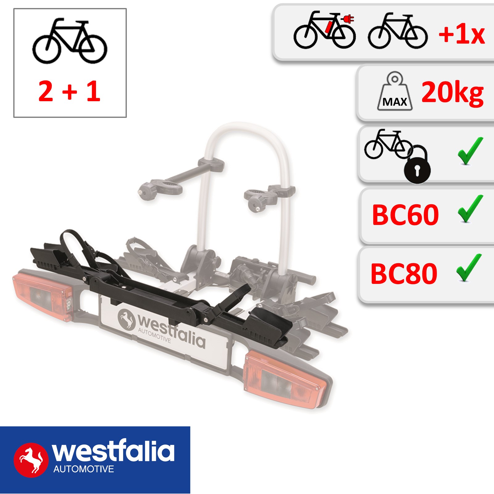 Erweiterung Fahrradträger Westfalia BikeLander - für 3. Fahrrad Nutzlast:  20 kg bei Rameder