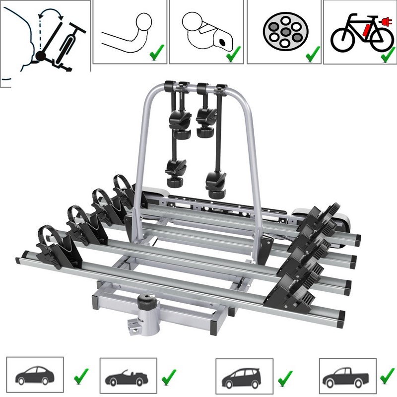 4 bike towbar mounted cycle carrier