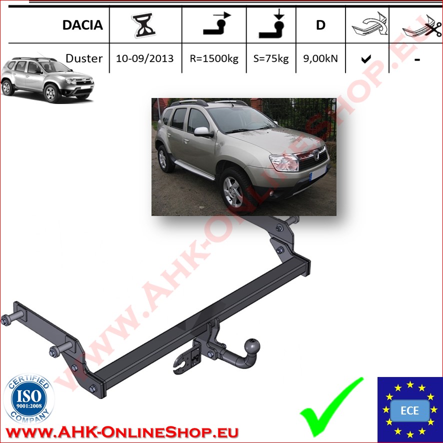 FIXED Towbar Dacia Duster 2010-2013 kit 7p El
